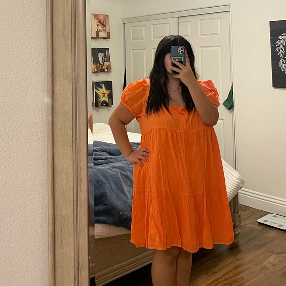 Plus Size Coral Mini Dress - Picture 2 of 4